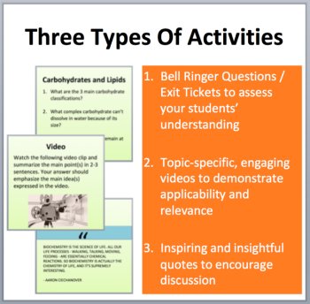 Biochemistry - Bell Ringers, Class Warm-Ups, and Exit Tickets, image 2