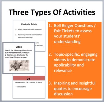 Chemistry Introduction Bell Ringers, Class Warm-Ups, and Exit Tickets, image 2
