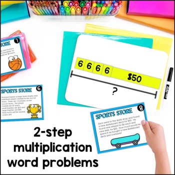 Hands On Strip Diagrams Multi Step Word Problems - Multiplication TEKS 3.5B 3.4K, image 2