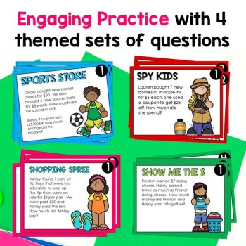Hands On Strip Diagrams Multi Step Word Problems - Multiplication TEKS 3.5B 3.4K, image 3
