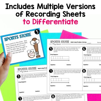 Hands On Strip Diagrams Multi Step Word Problems - Multiplication TEKS 3.5B 3.4K, image 4