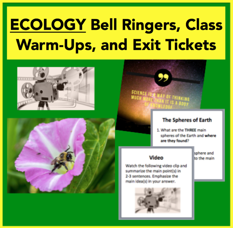 Ecology Bell Ringers, Class Warm-Ups, and Exit Tickets