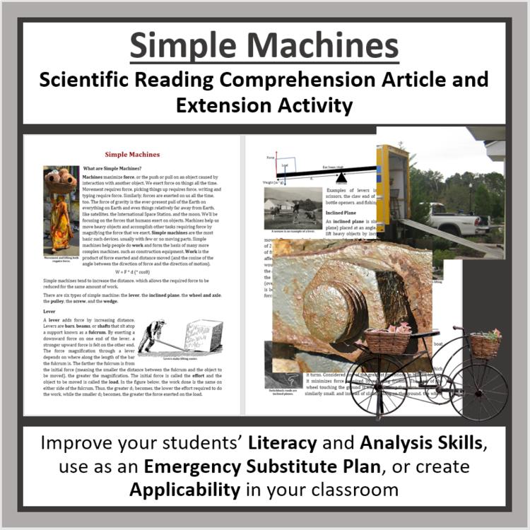 Simple Machines Reading Comprehension Article - Grade 8 and Up