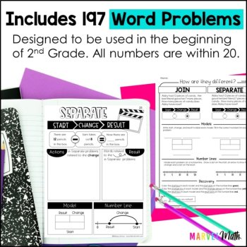 2nd Grade Addition & Subtraction Word Problem Notebook (Level 2A), image 2