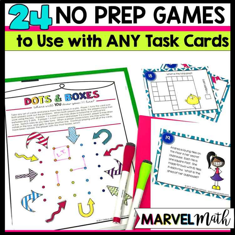 24 Fun No PREP Games to use with ANY Task Cards