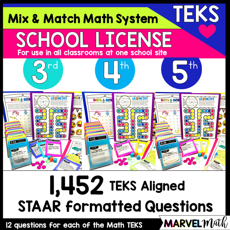 3rd, 4th & 5th Campus License: Math TEKS Games, STAAR Review, Assessments