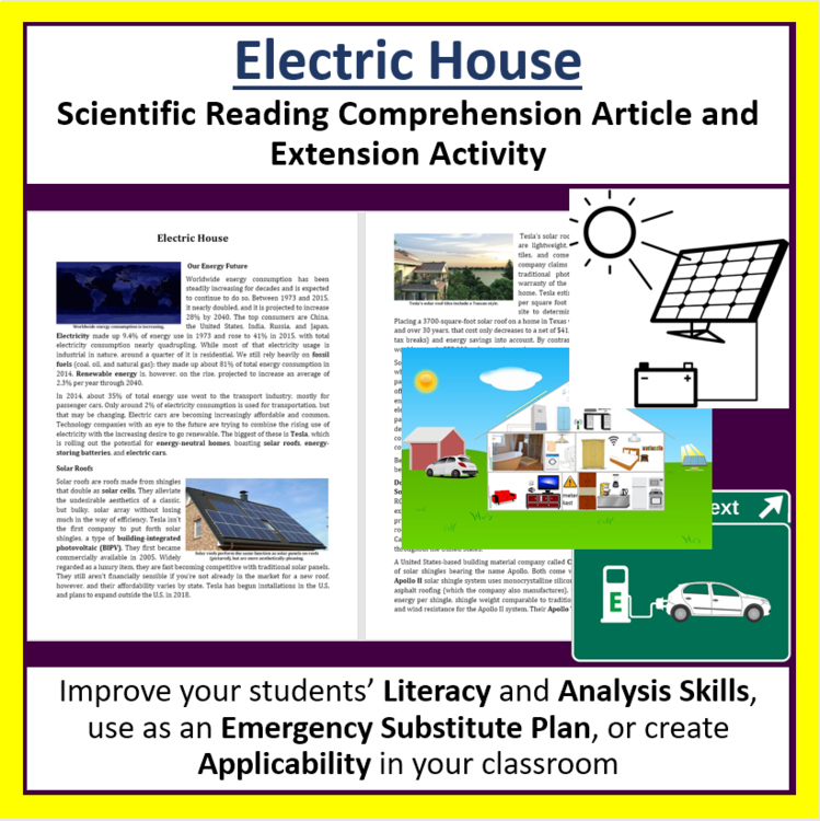 Electric House Reading Comprehension Passage and Questions - Grade 8 and Up