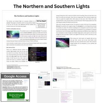 The Northern and Southern Lights Reading Comprehension & Questions 6th, 7th, 8th, image 2