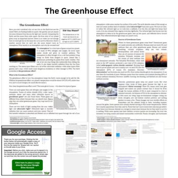 The Greenhouse Effect Reading Comprehension Passage & Questions | 6th, 7th, 8th, image 2