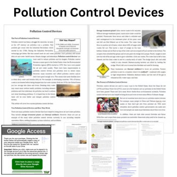 Pollution Control Devices Reading Comprehension & Questions 6th, 7th, 8th Grade, image 2