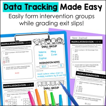 4th Grade Math Exit Tickets - TEKS Standards Exit Slips Bundle, image 3