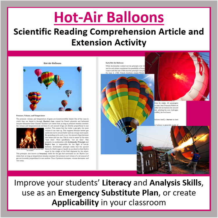 Hot-Air Balloons Reading Comprehension Passage and Questions | Grade 8 and Up