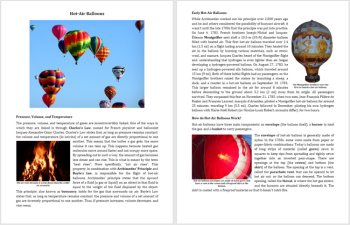 Hot-Air Balloons Reading Comprehension Passage and Questions | Grade 8 and Up, image 2