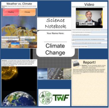 Climate Change - Digital Interactive Notebook + Lesson Bundle, image 2