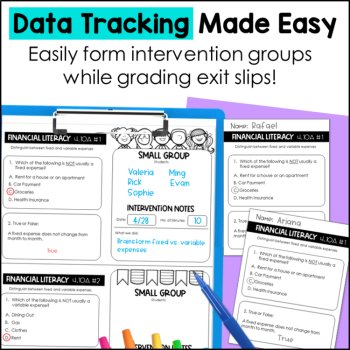 4th Grade Personal Financial Literacy TEKS Exit Tickets - Exit Slips, image 2