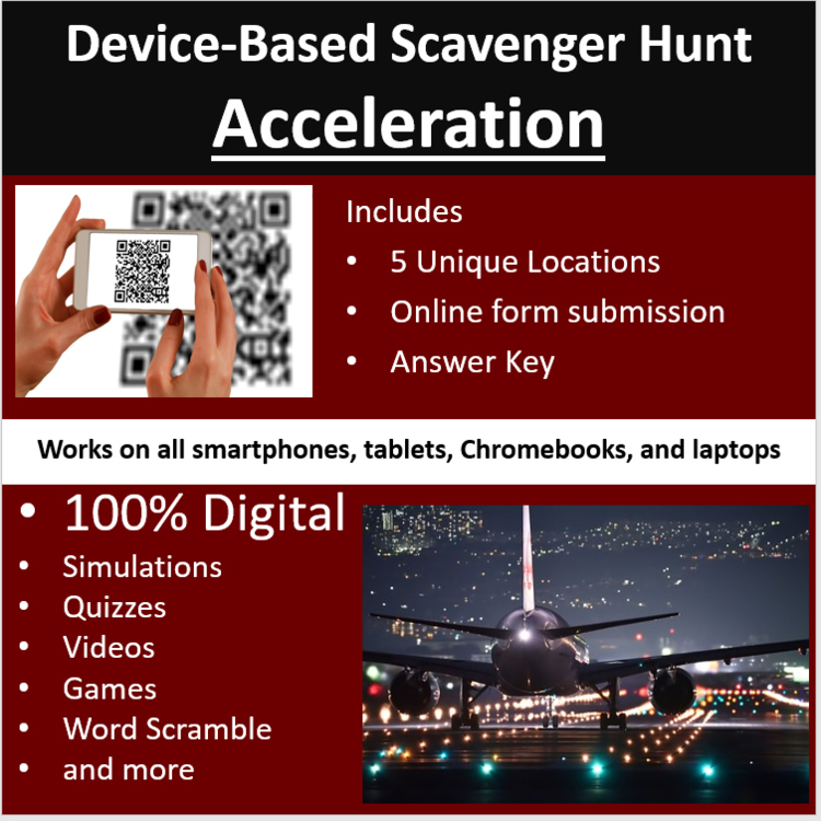 Acceleration – A Digital Scavenger Hunt Activity | Drag, Gravity, Force, Mass