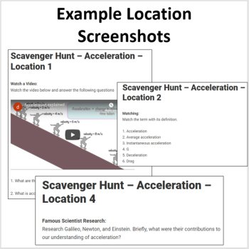 Acceleration – A Digital Scavenger Hunt Activity | Drag, Gravity, Force, Mass, image 4