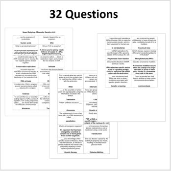Molecular Genetics Unit - Speed Quizzing, image 2