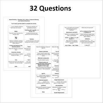 Chemistry: Atoms, Compound Naming, & Chemical Reactions - Speed Quizzing, image 2
