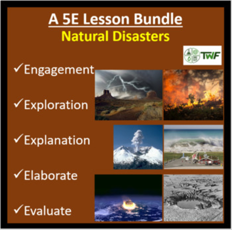 Natural Disasters 5E Lesson Bundle | Meteorological, Climatological, Geological