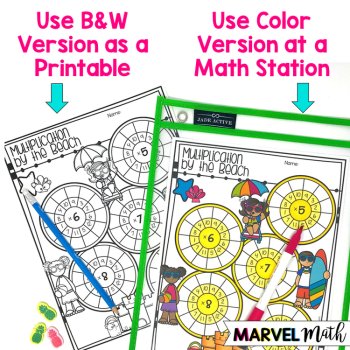 Multiplication & Division at the Beach Teacher Appreciation FREEBIE, image 2