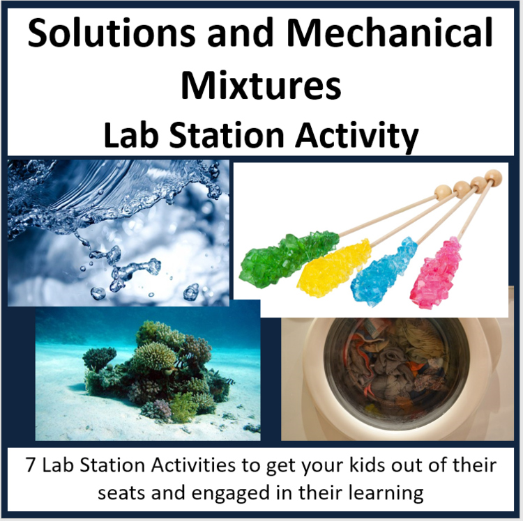 Solutions and Mechanical Mixtures Lab Station Activity | 7 Hands-on Activities