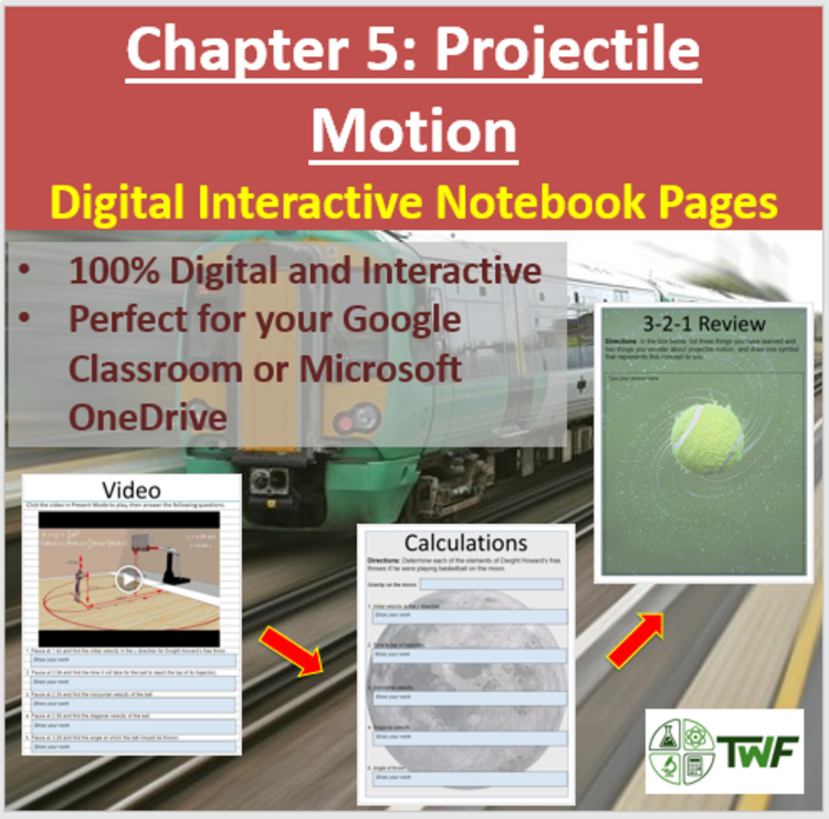 Projectile Motion Digital Interactive Notebook | Motion, Frames of Reference