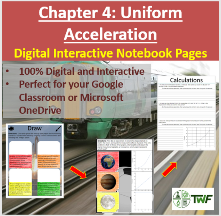 Uniform Acceleration - Digital Interactive Notebook Pages
