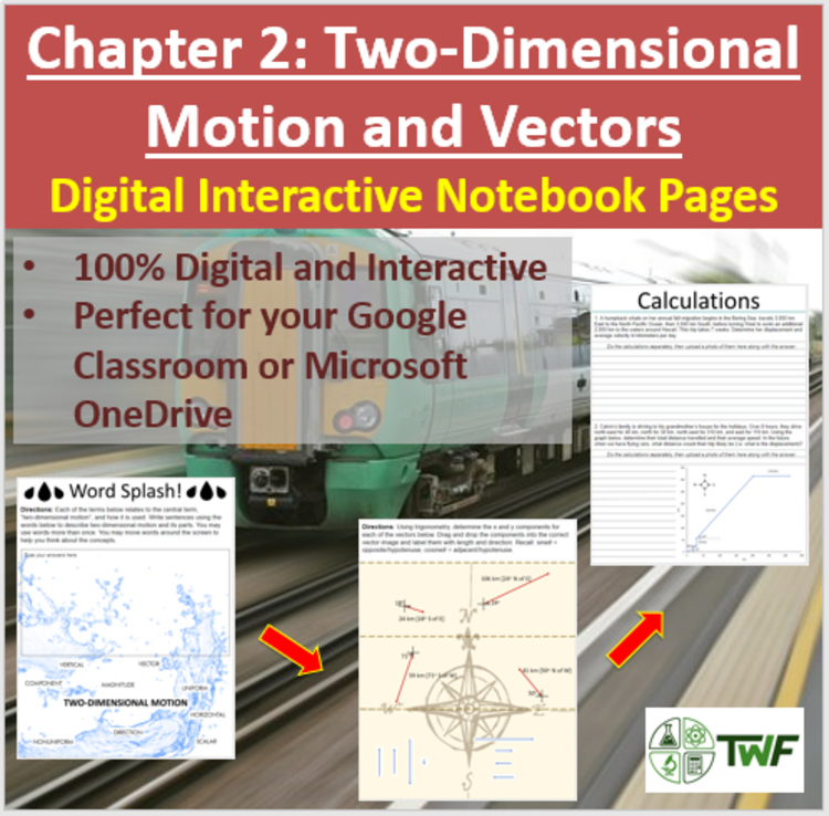 Two-Dimensional Motion and Vectors - Digital Interactive Notebook Pages