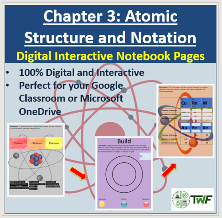 Atomic Structure and Notation - Digital Interactive Notebook Pages
