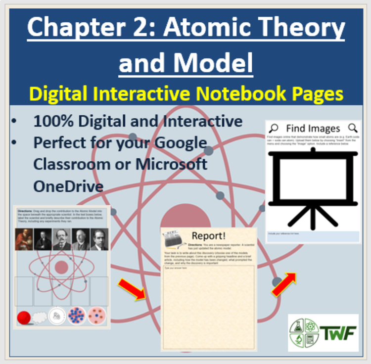 Atomic Theory and Model - Digital Interactive Notebook Pages