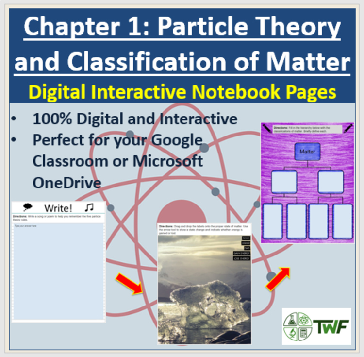 Particle Theory and Matter Classification - Digital Interactive Notebook Pages