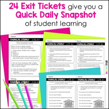 3rd Grade FINANCIAL LITERACY Exit Slips * Exit Tickets, image 2