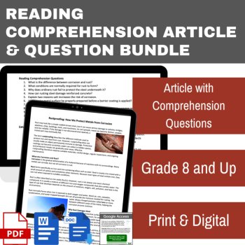 Rustproofing Reading: Corrosion, Galvanizing, Metal Protection | Grade 8 and Up, image 2