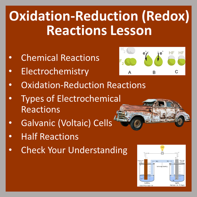 Oxidation-Reduction Reactions Lesson | Electrochemistry, Galvanic Cells, Voltaic