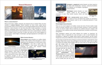 Natural Disasters Reading Comprehension Passage and Questions - Grade 8 and Up, image 2