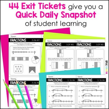 3rd Grade FRACTION Exit Slips * Exit Tickets, image 2