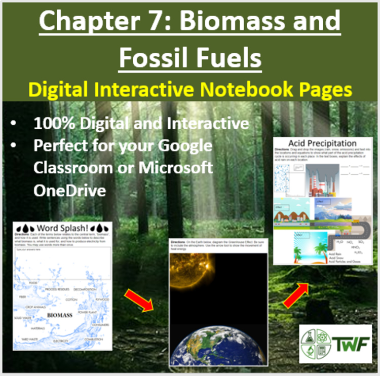 Biomass and Fossil Fuels - Digital Interactive Notebook Pages