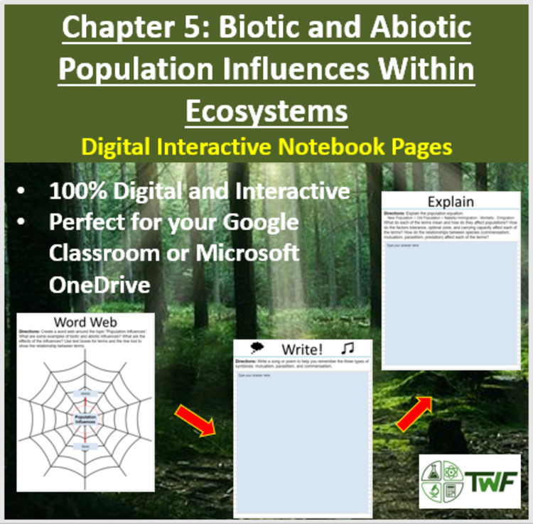 Population Influences Within Ecosystems - Digital Interactive Notebook Pages