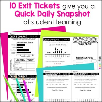 3rd Grade Data & Graphs Exit Slips * Exit Tickets, image 2
