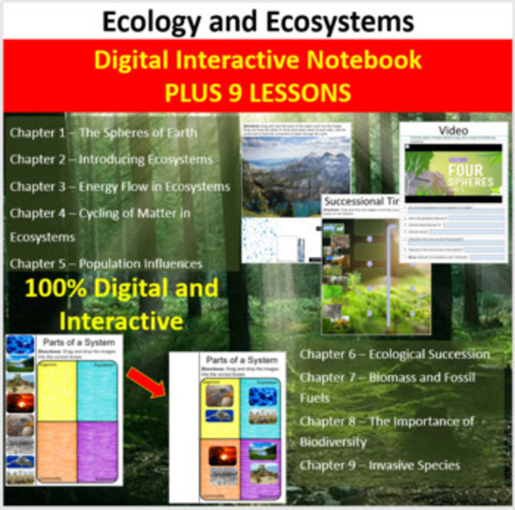 Ecology Unit Bundle - Digital Interactive Notebook PLUS 9 Corresponding Lessons