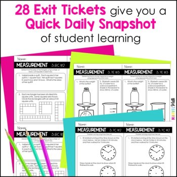 3rd Grade TEKS Exit Slips for Area, Perimeter, Elapsed Time, Capacity & Weight, image 2