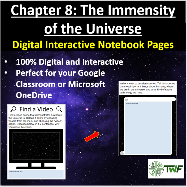 The Immensity of the Universe - Digital Interactive Notebook Pages