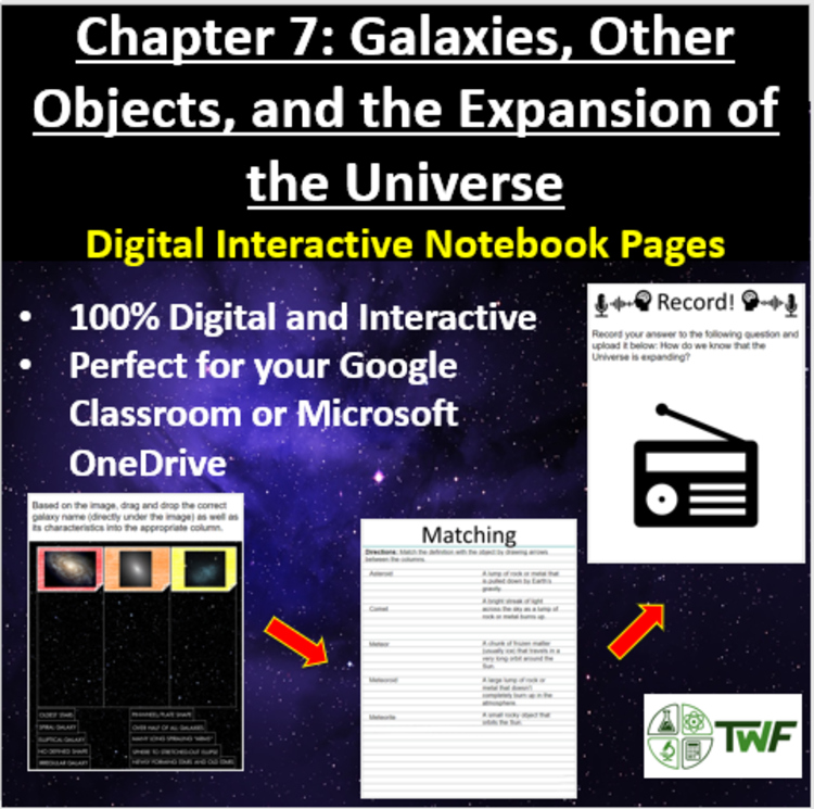 Galaxies, Other Objects, and the Universe - Digital Interactive Notebook Pages