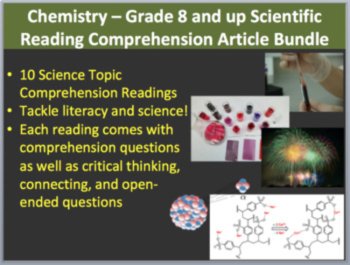 Chemistry Science Reading Article Bundle - Grade 8 and Up | The  Chemistry Of..., image 2