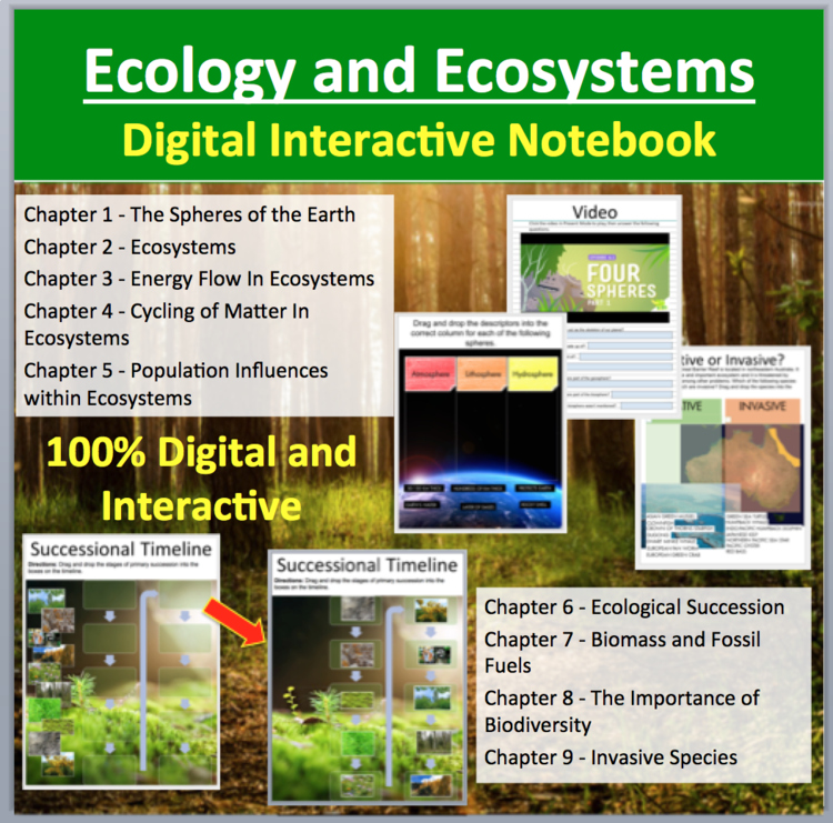 Ecology and Ecosystems - Digital Interactive Notebook Bundle