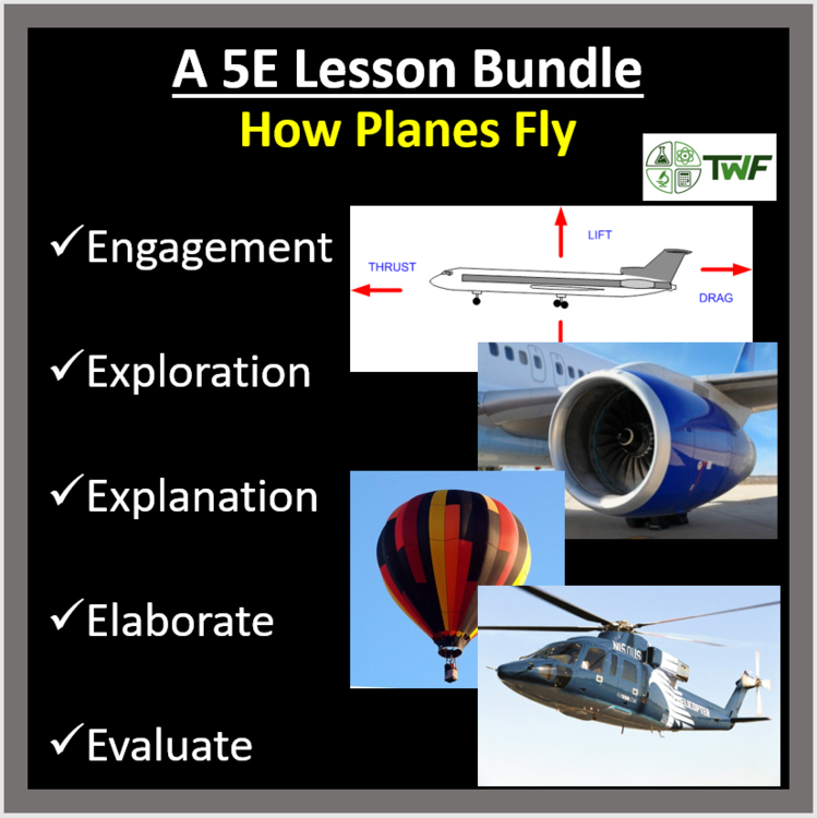 How Planes Fly 5E Lesson Bundle | How Thrust, Drag, Lift, & Weight Create Flight