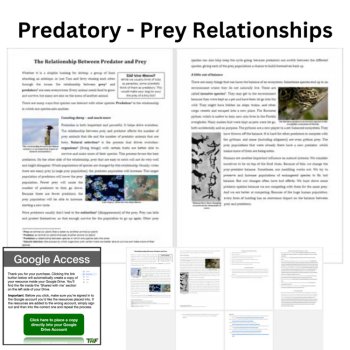 Predator Prey Relationships Reading Passage & Questions | 6th, 7th, 8th Grade, image 2