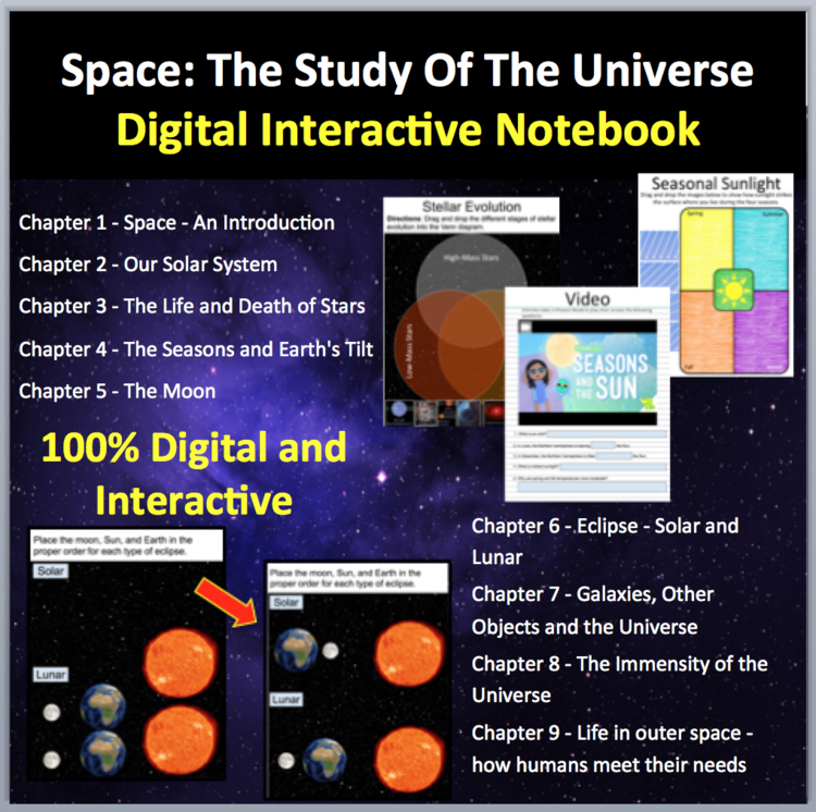 Space - The Study of the Universe - Digital Interactive Notebook Bundle