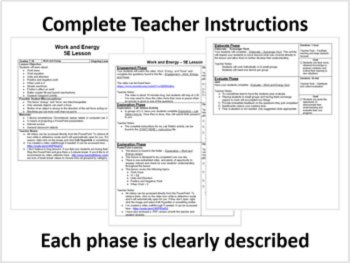 Work and Energy - 5E Lesson Bundle | Simple Machines, Roller Coaster Lift, image 2